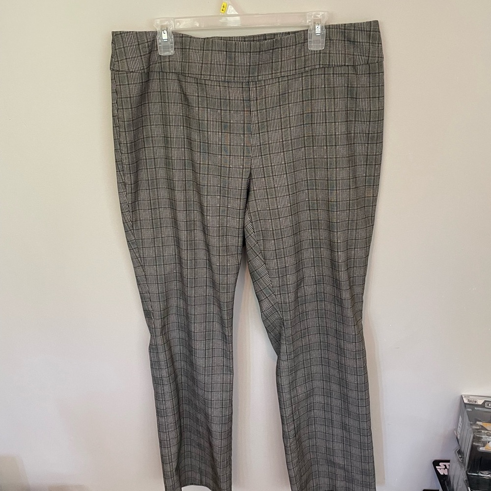 Tribal Tan and Black Dress Pants with Classic Plaid Design